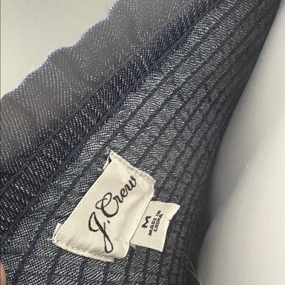 NWT J.Crew Blue Chambray Smocked Puff Sleeve Dress Medium